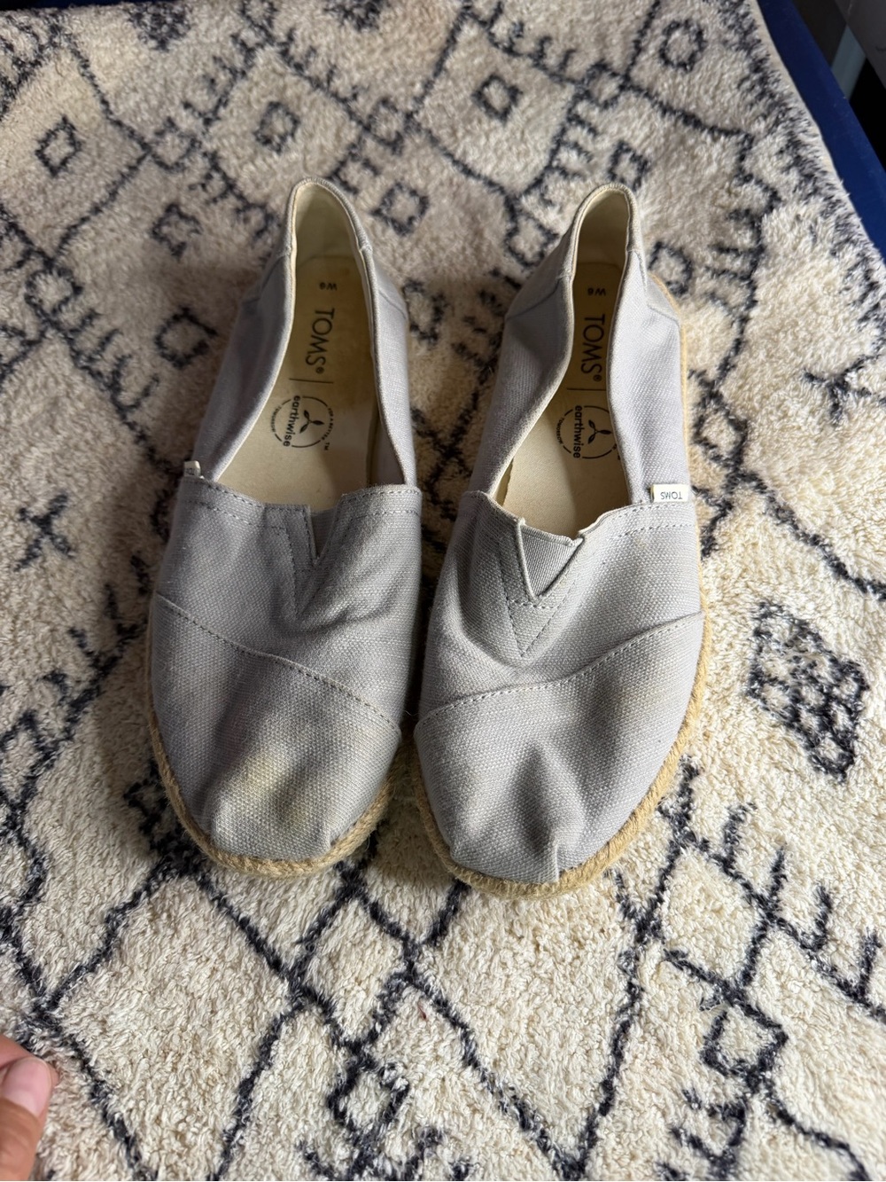 Toms Light Gray Canvas Slip-On Flats